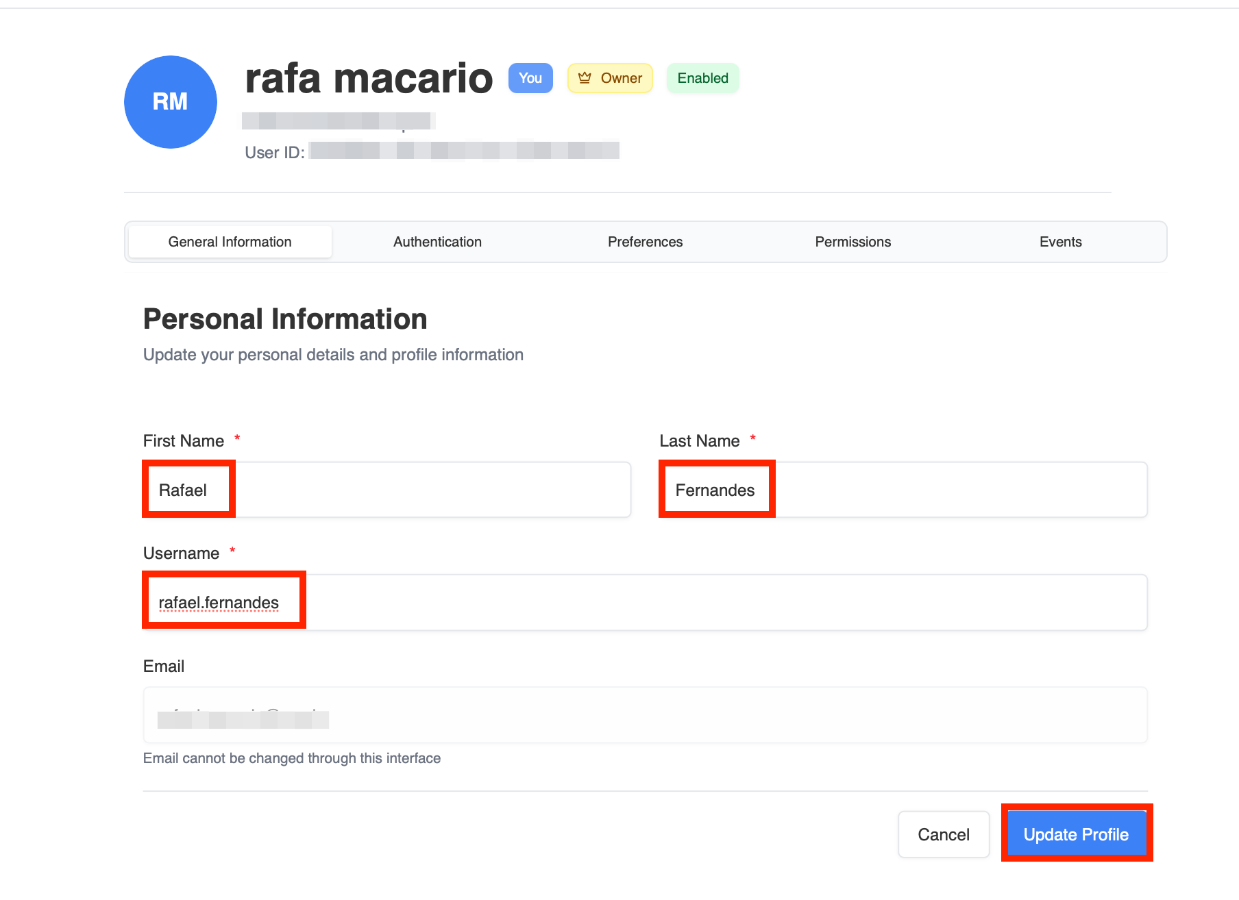 Visión general del perfil