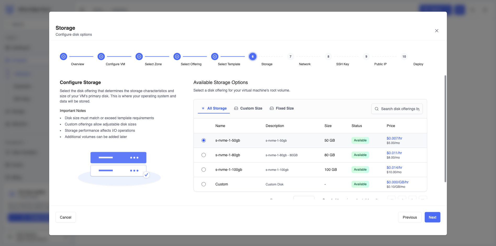 Configuración de almacenamiento