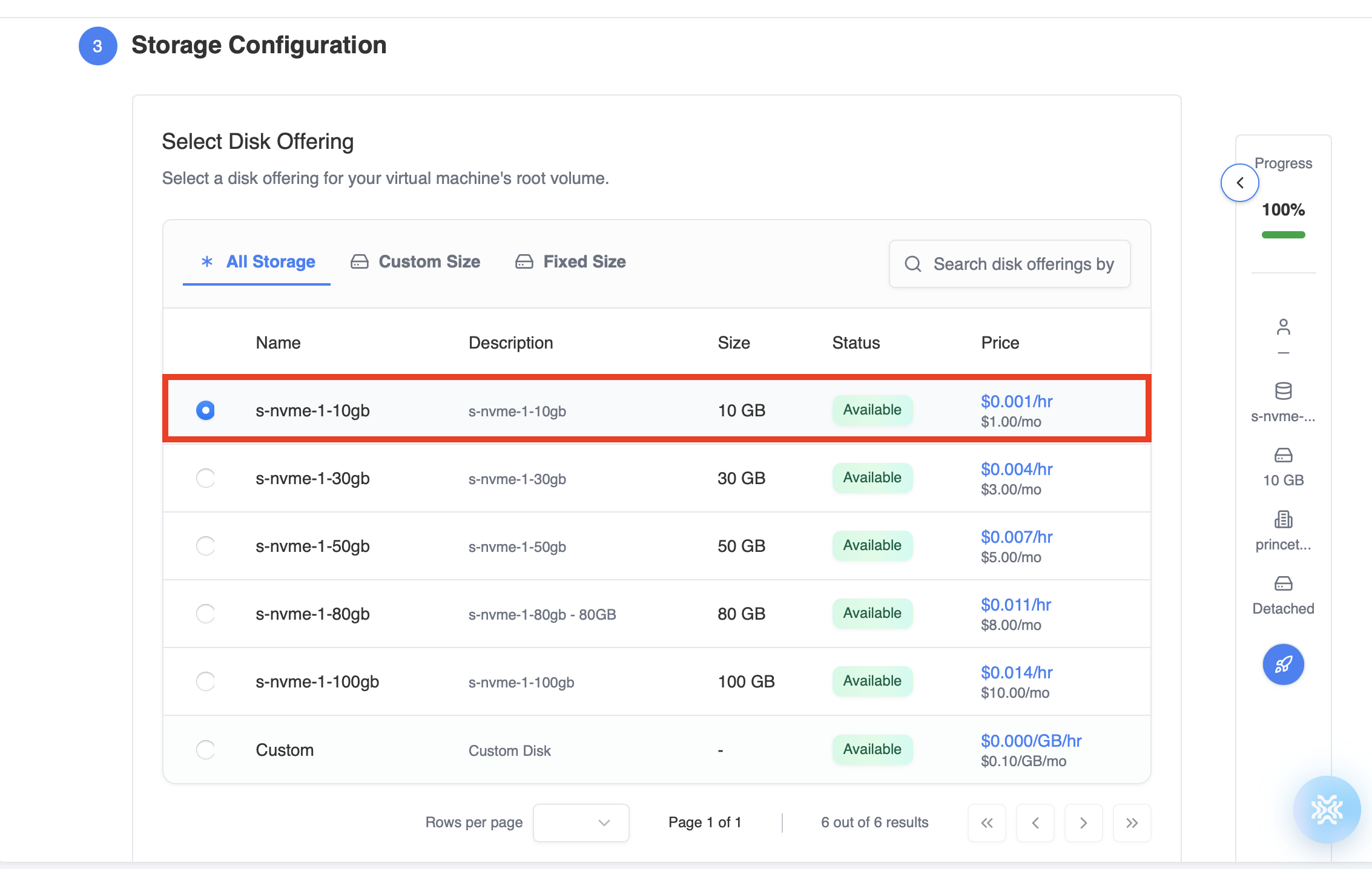 Configuración de almacenamiento